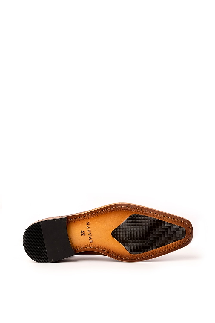 Brown Leather Sandals by Nauvab at Pernia's Pop Up Shop