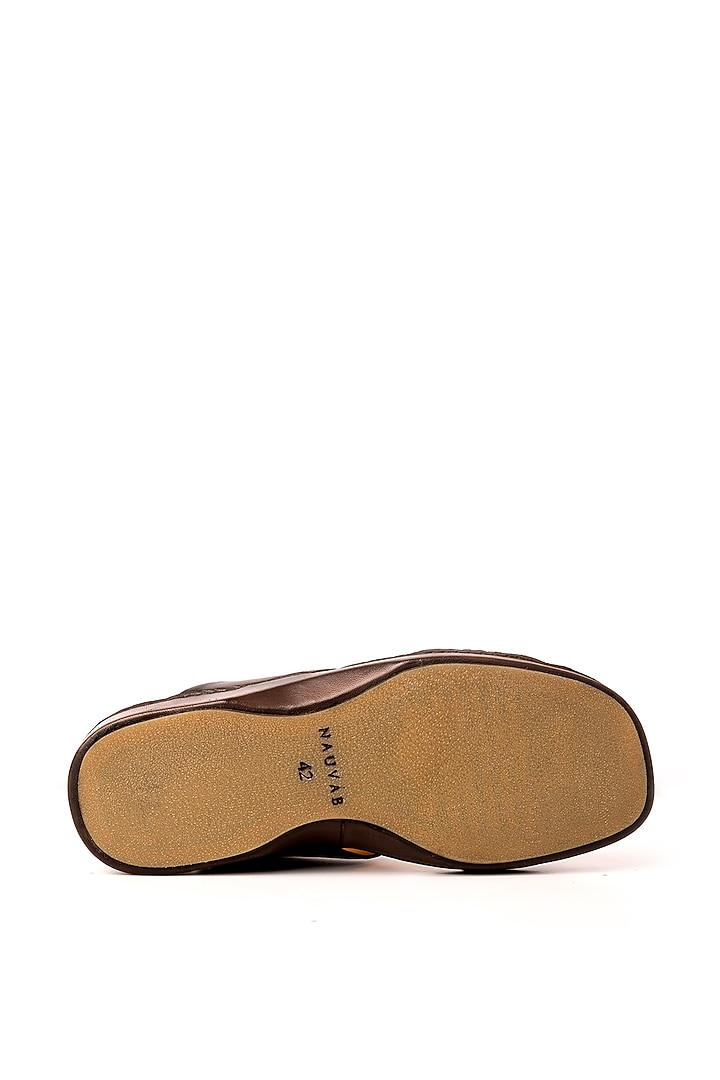 Brown Leather Sandals by Nauvab at Pernia's Pop Up Shop