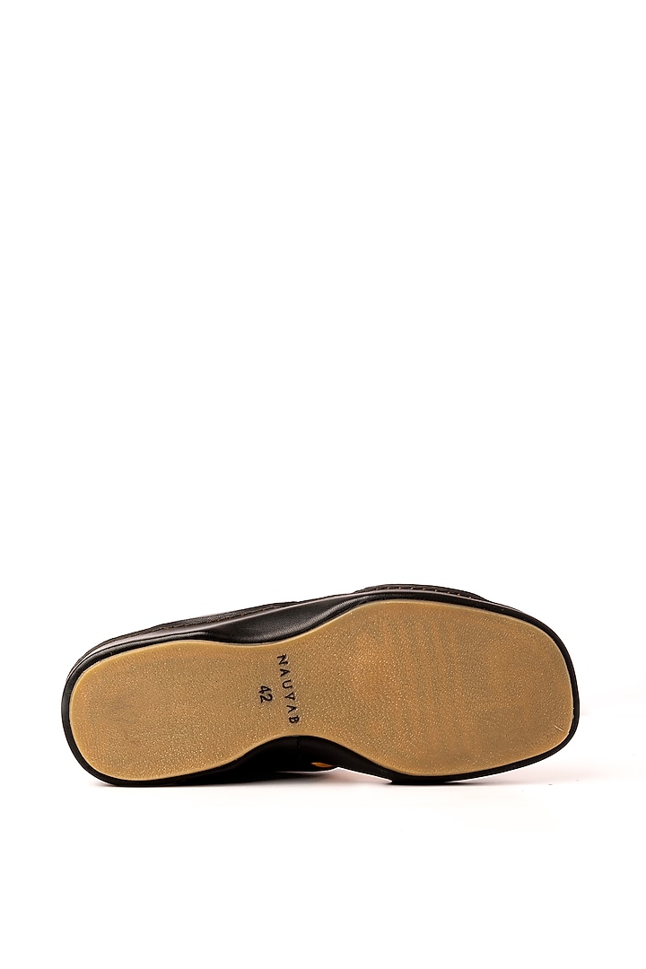 Black Leather Sandals by Nauvab at Pernia's Pop Up Shop