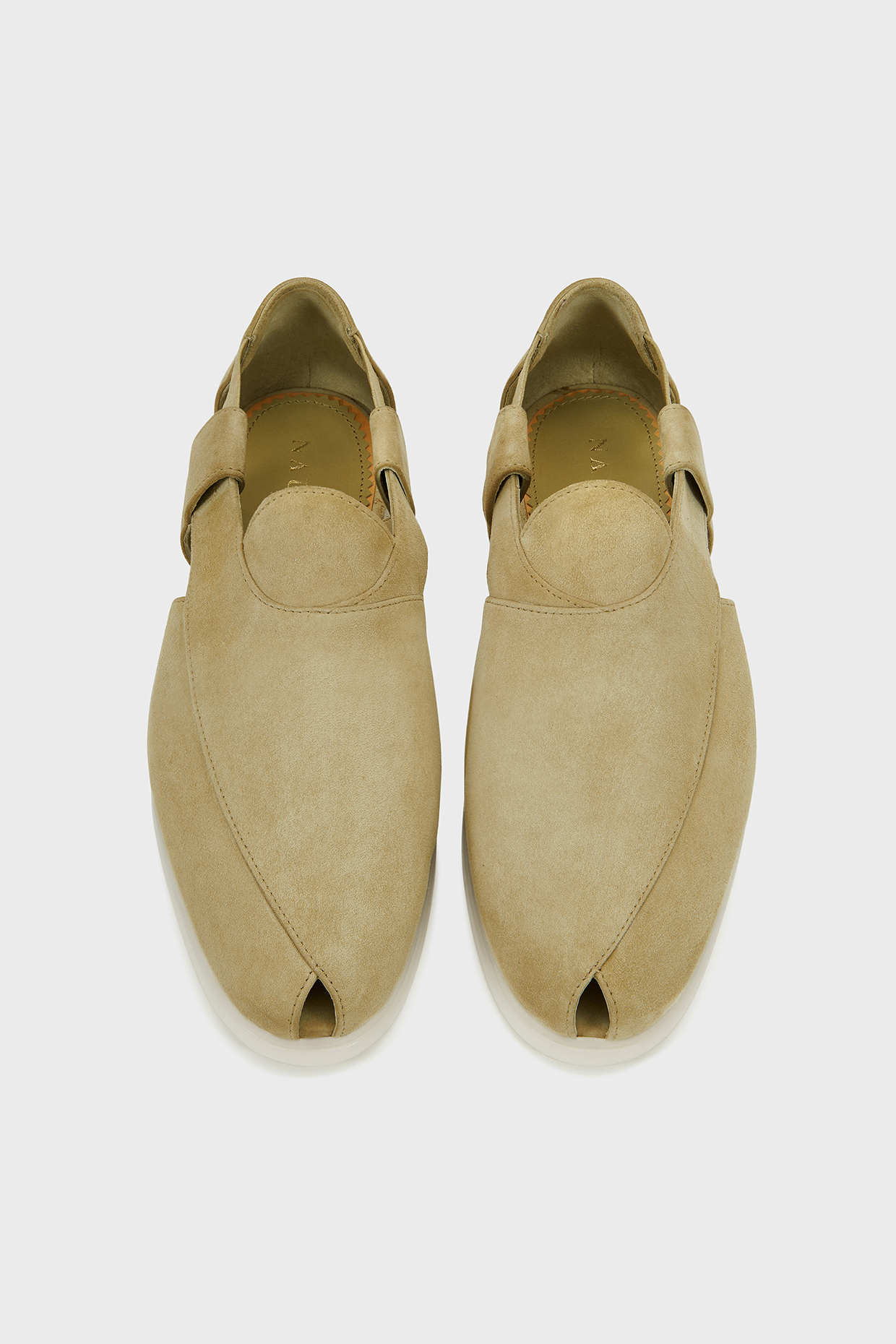 Sage Green Suede Peshwari by Nauvab