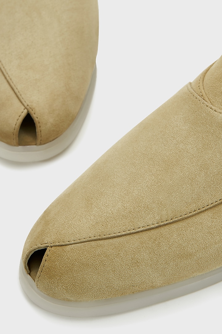 Sage Green Suede Peshwari by Nauvab at Pernia's Pop Up Shop