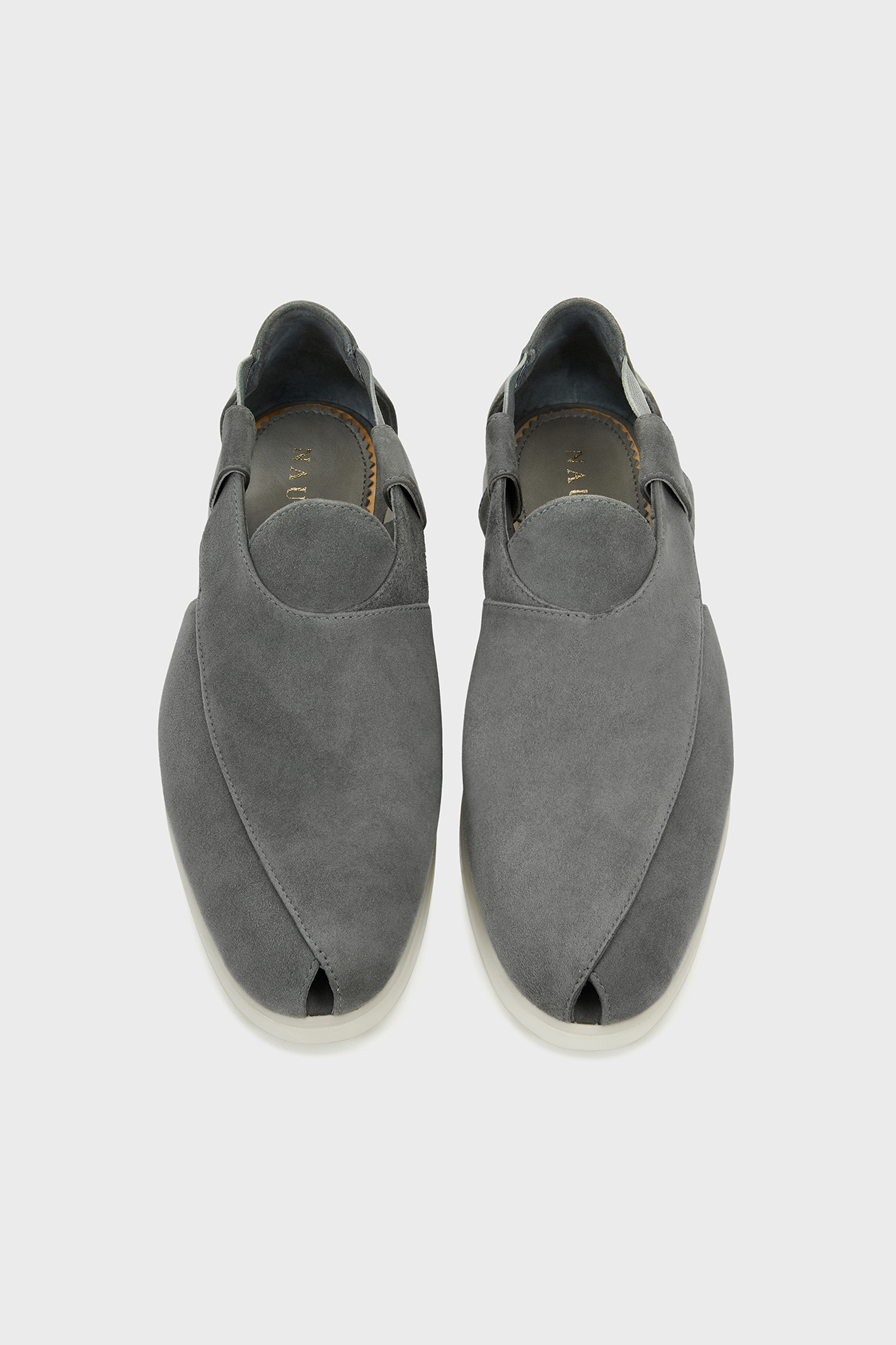 Dark Stone-Colored Suede Peshwari by Nauvab