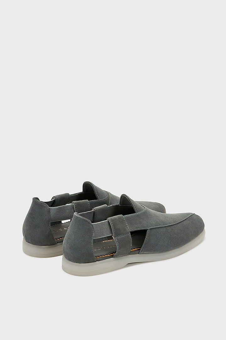 Dark Stone-Colored Suede Peshwari by Nauvab at Pernia's Pop Up Shop