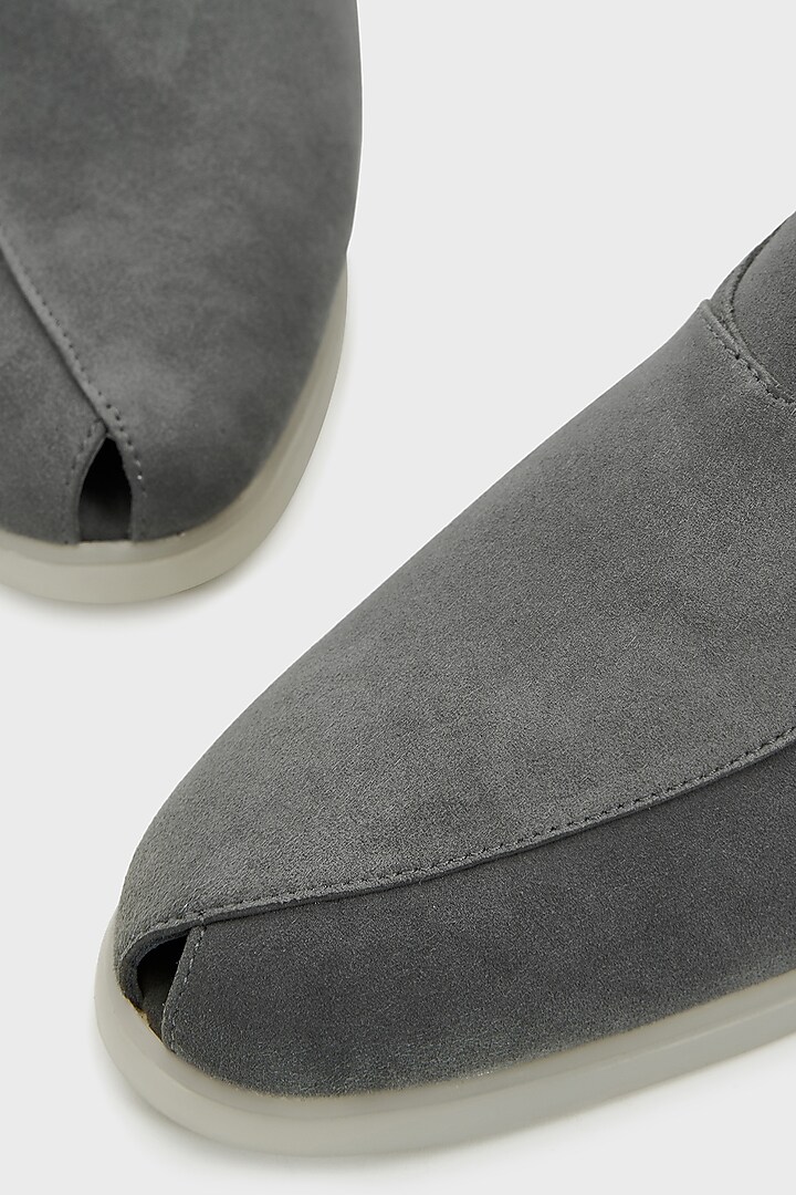 Dark Stone-Colored Suede Peshwari by Nauvab at Pernia's Pop Up Shop