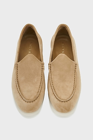 Warm Sand Suede Loafers by Nauvab