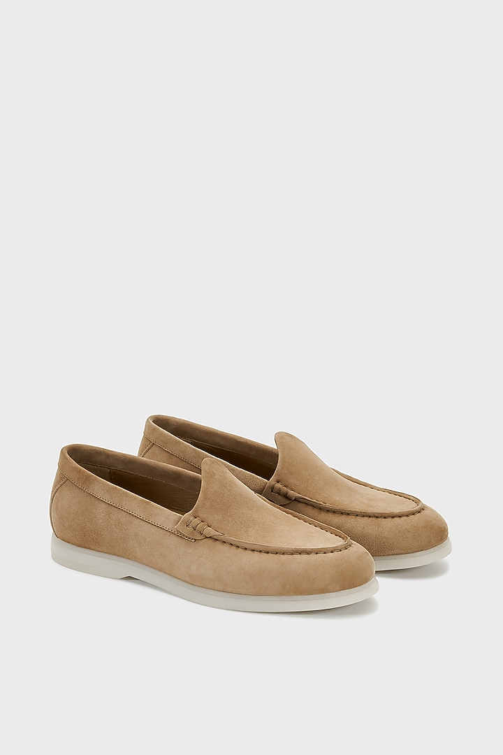 Warm Sand Suede Loafers by Nauvab at Pernia's Pop Up Shop