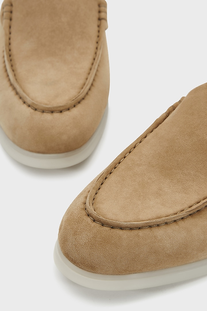 Warm Sand Suede Loafers by Nauvab at Pernia's Pop Up Shop