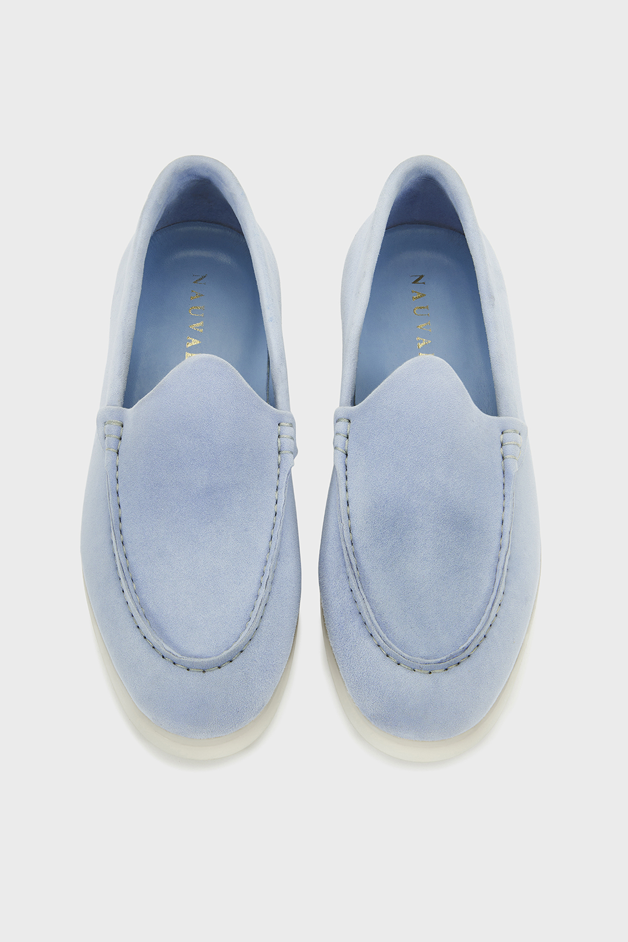 Aqua Suede Loafers by Nauvab