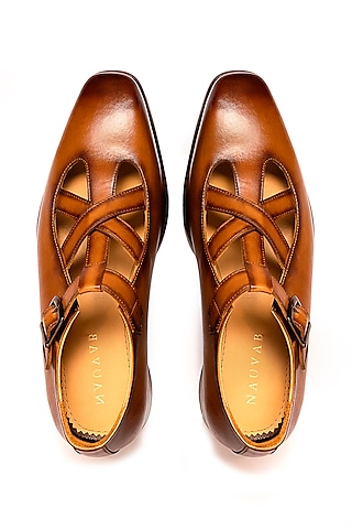 Tan Leather Samrat Sandals by Nauvab
