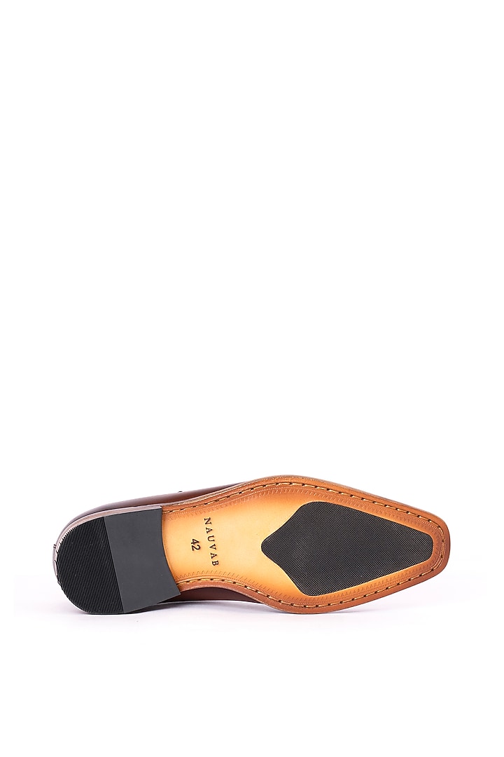 Cognac Leather Samrat Sandals by Nauvab at Pernia's Pop Up Shop