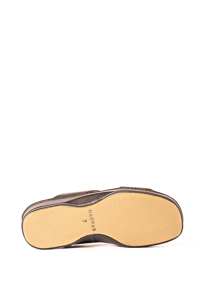 Black Leather Sandals by Nauvab at Pernia's Pop Up Shop