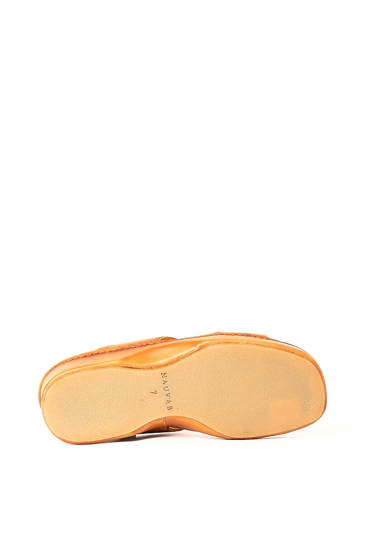 Cognac Leather Sandals by Nauvab at Pernia's Pop Up Shop