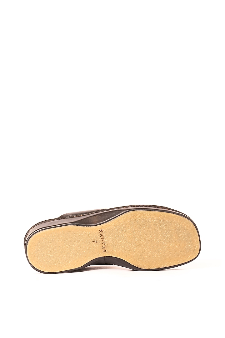 Black Leather Sandals by Nauvab at Pernia's Pop Up Shop