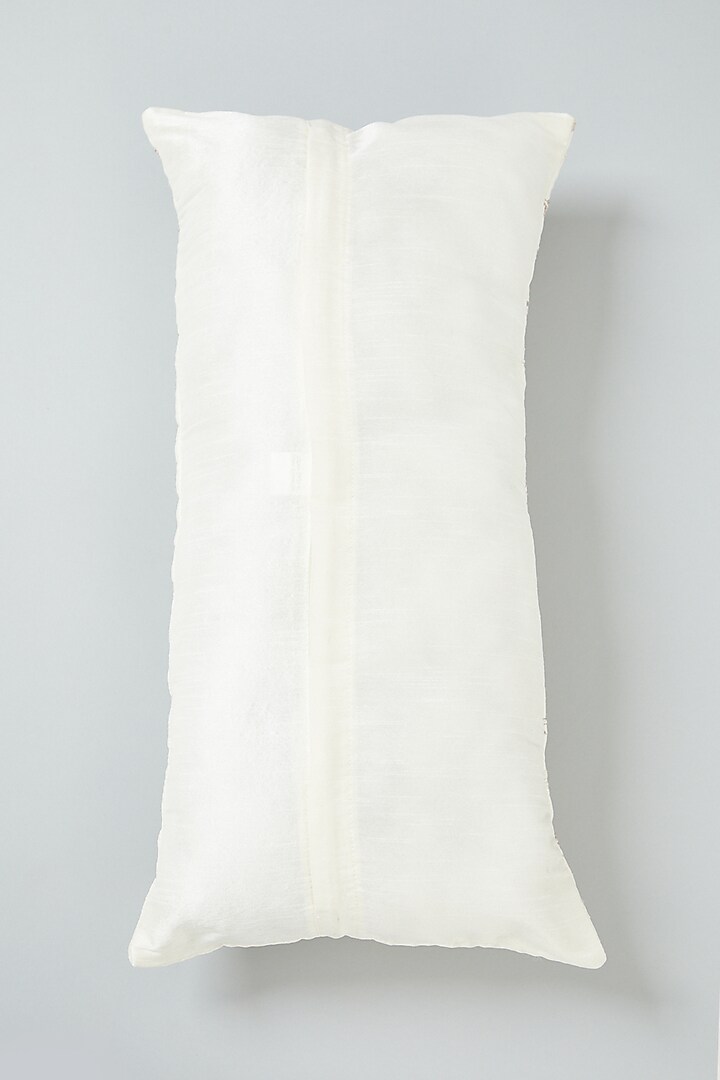 Off-White Hand Embroidered Spine Cushion Cover by NEXUS BY UPASNA at Pernia's Pop Up Shop