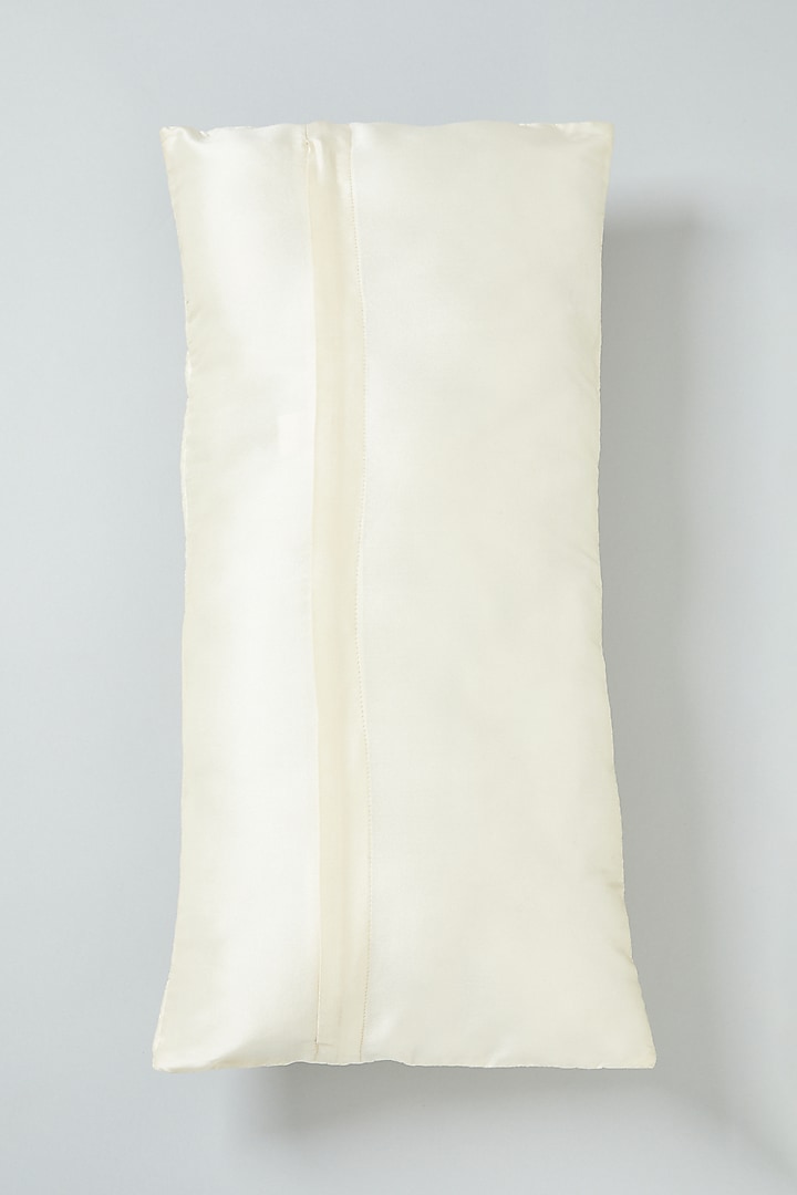 Off-White Hand Embroidered Spine Cushion Cover by NEXUS BY UPASNA at Pernia's Pop Up Shop