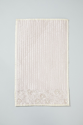 Lilac Hand Embroidered Table Runner & Place Mats (Set of 9) by NEXUS BY UPASNA