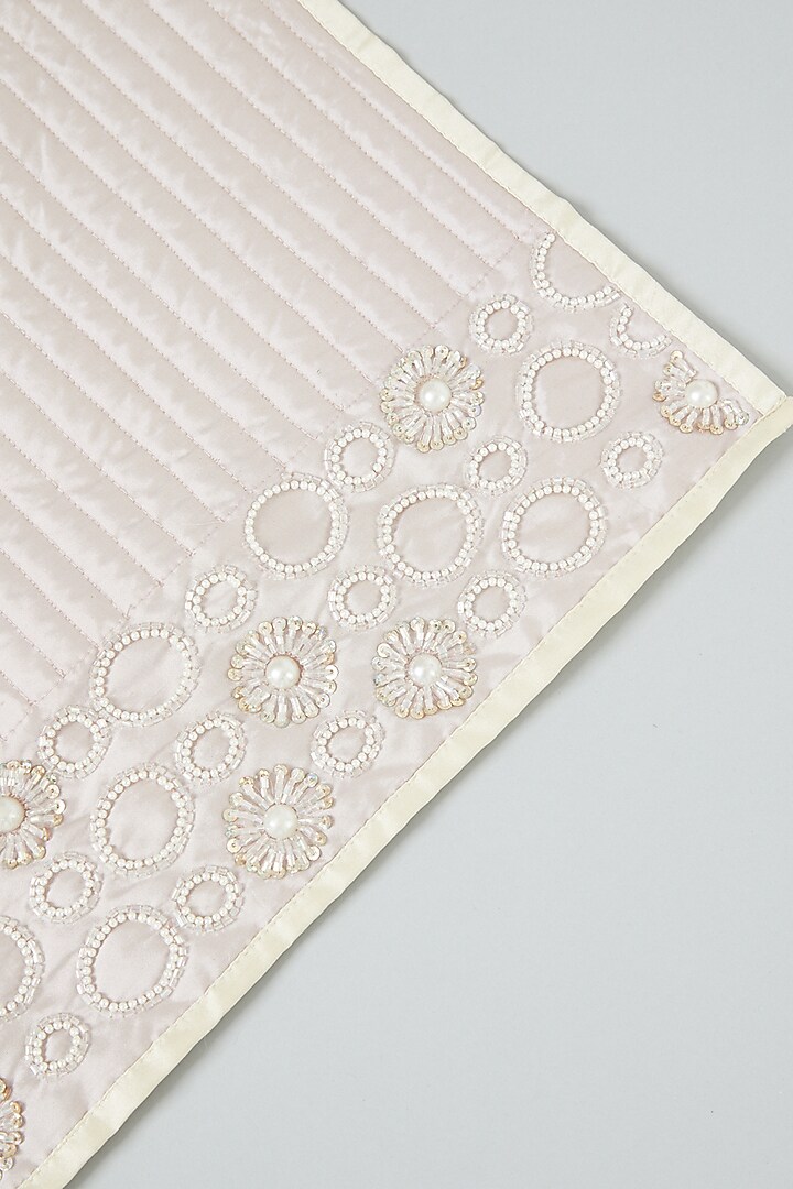 Lilac Hand Embroidered Table Runner & Place Mats (Set of 9) by NEXUS BY UPASNA at Pernia's Pop Up Shop