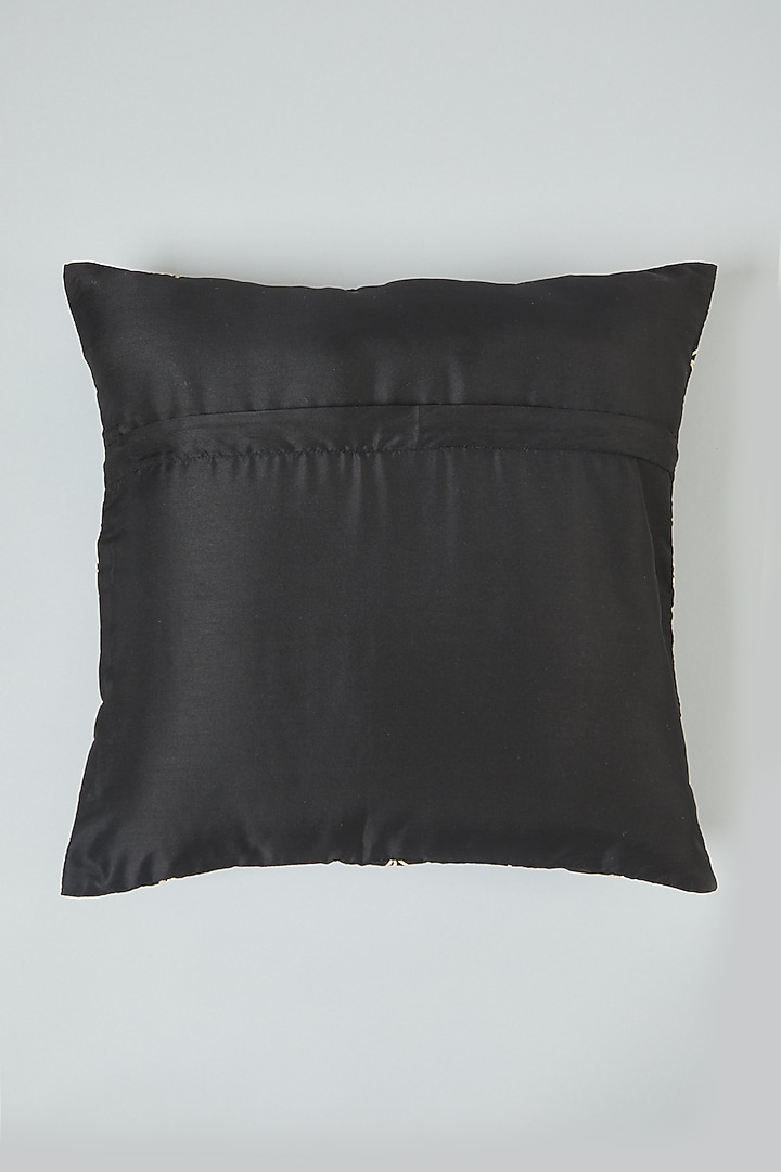 Black Embroidered Cushion Cover by NEXUS BY UPASNA at Pernia's Pop Up Shop