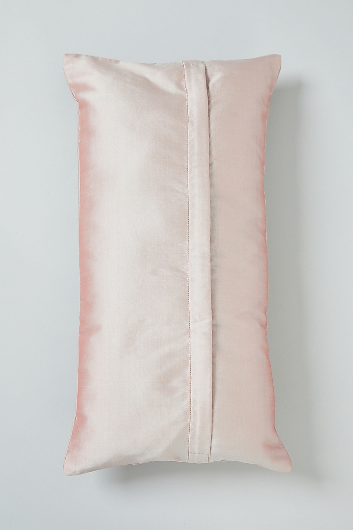 Blush Pink Hand Embroidered Spine Cushion Cover by NEXUS BY UPASNA at Pernia's Pop Up Shop