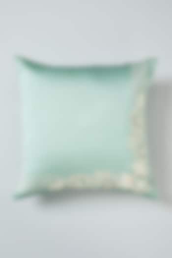 Green Embroidered Cushion Cover by NEXUS BY UPASNA