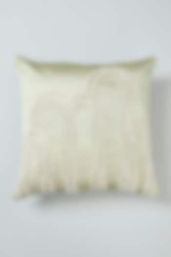 Green Hand Embroidered Cushion Cover by NEXUS BY UPASNA