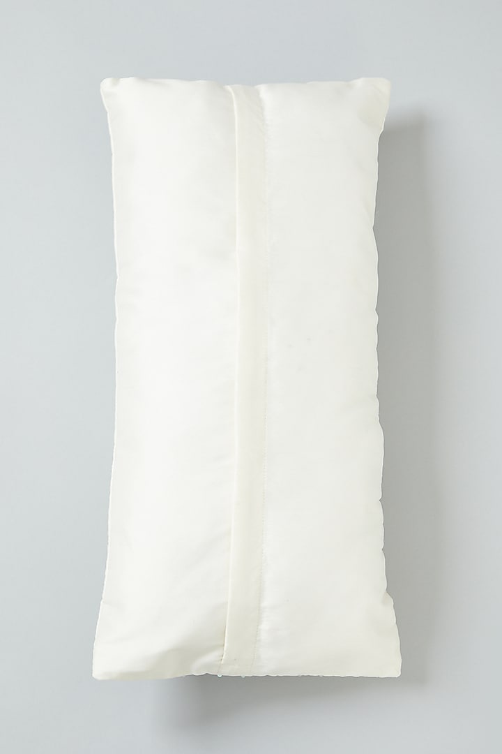 Off-White Hand Embroidered Spine Cushion Cover by NEXUS BY UPASNA at Pernia's Pop Up Shop