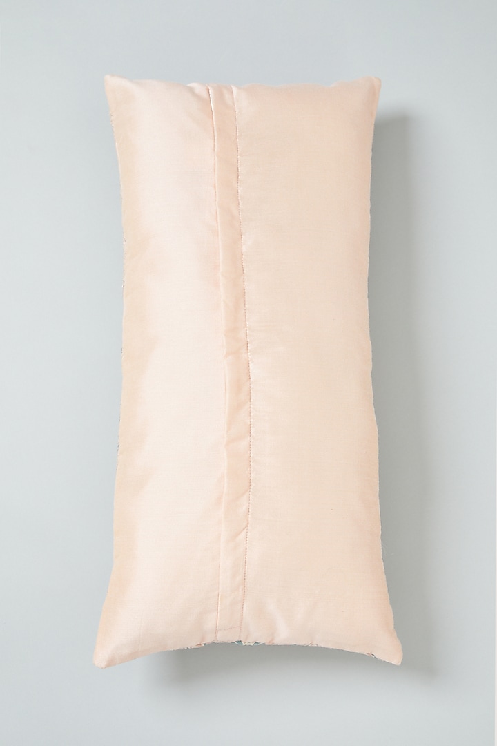 Baby Pink Embroidered Spine Cushion Cover by NEXUS BY UPASNA at Pernia's Pop Up Shop