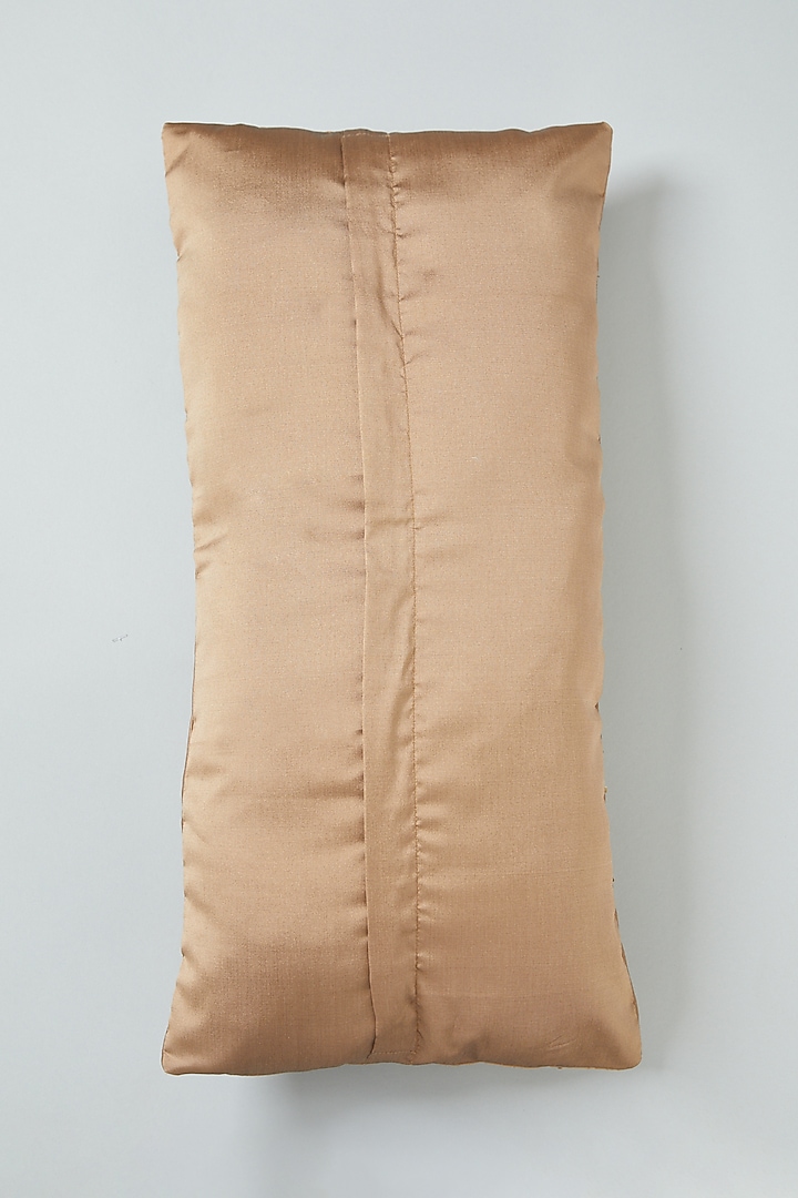 Brown Hand Embroidered Spine Cushion Cover by NEXUS BY UPASNA at Pernia's Pop Up Shop