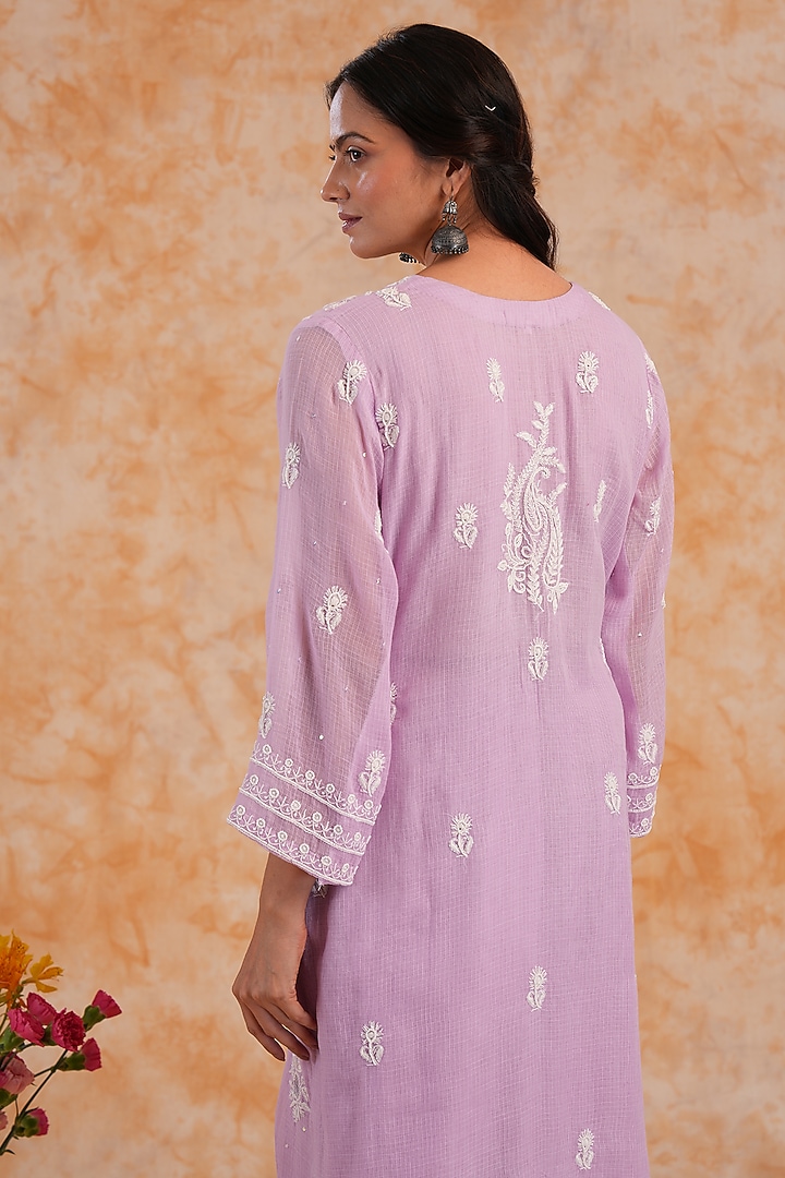 Lilac Kota Sequins Work Kurta Set by Nyara by Nicky Chawla at Pernia's Pop Up Shop