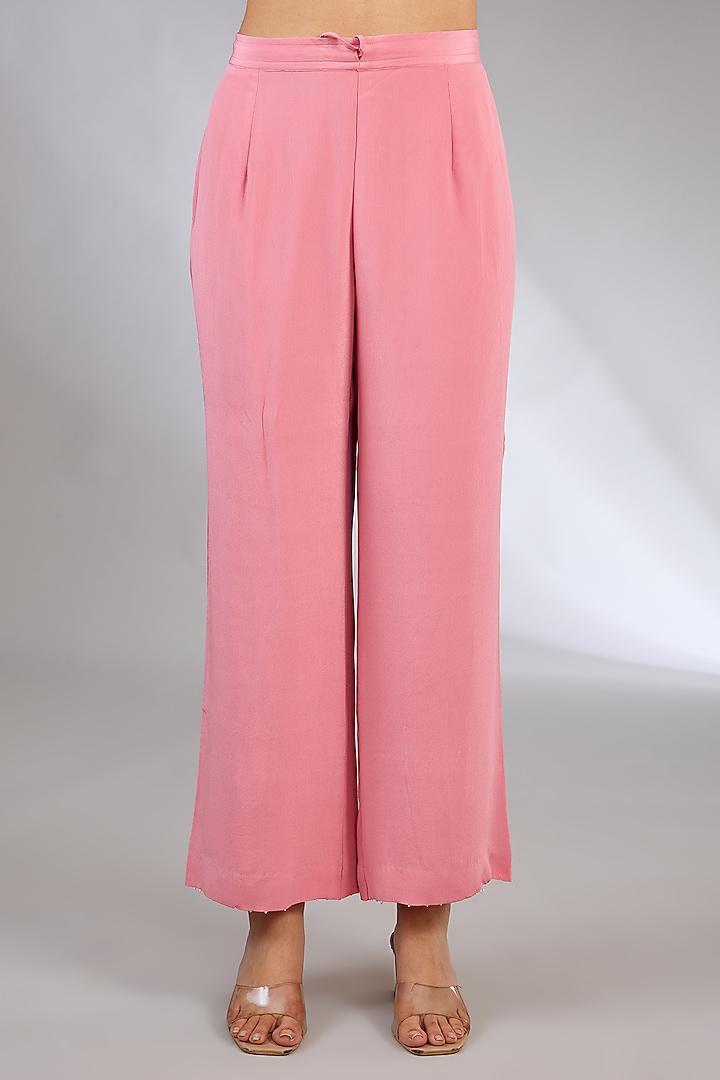 Pink Pure Georgette Cutdana Embroidered Chikankari Kurta Set by Nyara by Nicky Chawla at Pernia's Pop Up Shop
