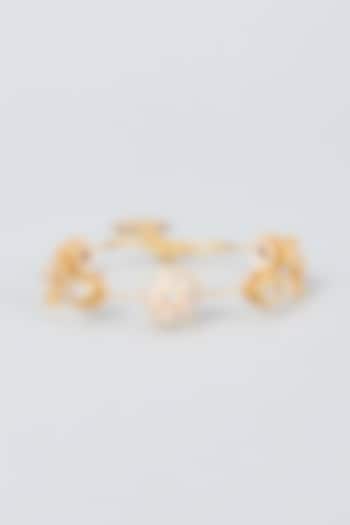 Gold Finish Kundan Polki Flower Bangle by Nyela at Pernia's Pop Up Shop