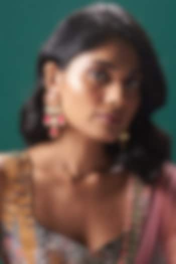 Gold Finish Kundan Polki Dangler Earrings by Nyela at Pernia's Pop Up Shop