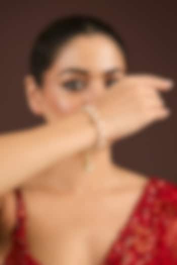 Gold Finish Stone Bracelet by Nyela at Pernia's Pop Up Shop