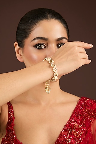 Gold Finish Stone Bracelet by Nyela