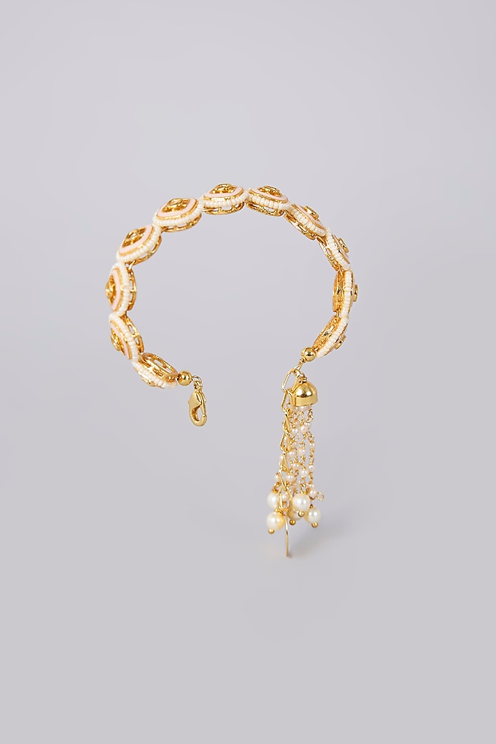 Gold Finish Stone Bracelet by Nyela at Pernia's Pop Up Shop