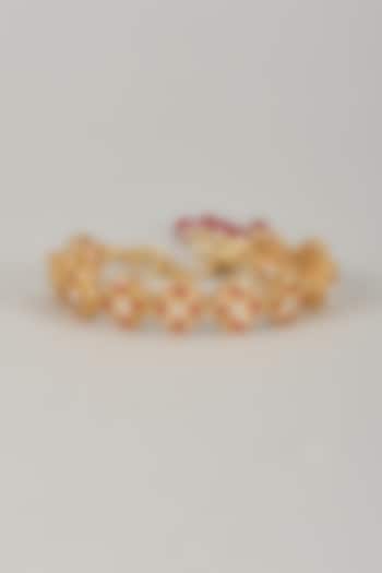 Gold Finish Kundan Polki Bracelet by Nyela at Pernia's Pop Up Shop