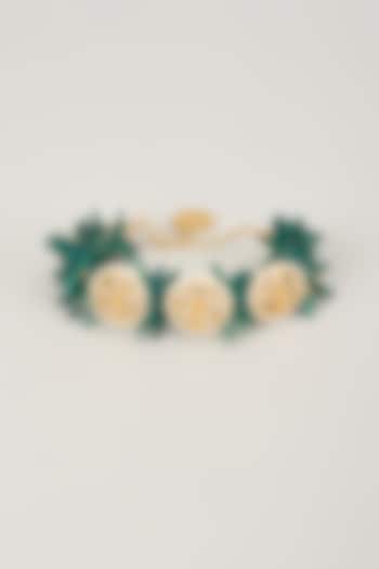 Gold Finish Stone Bracelet by Nyela at Pernia's Pop Up Shop