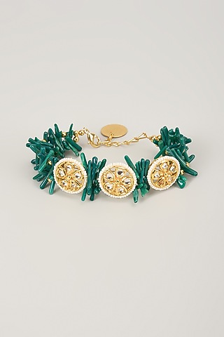 Gold Finish Stone Bracelet by Nyela