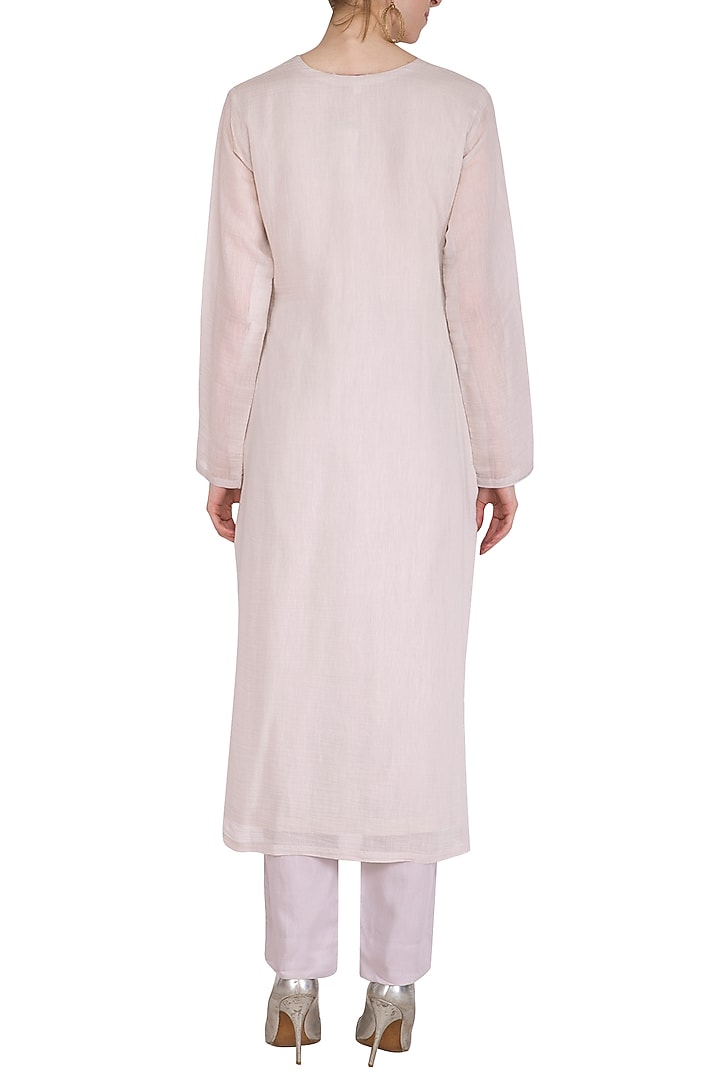 Grey Applique Kurta Set by Nysa & Shubhangi at Pernia's Pop Up Shop