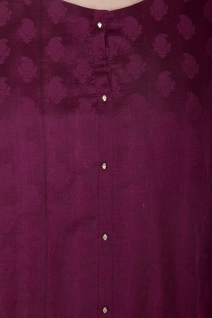 Wine Embroidered Gharara Set by Nysa & Shubhangi at Pernia's Pop Up Shop