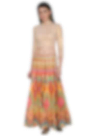 Multi Colored Gota Embroidered Skirt by Nysa & Shubhangi