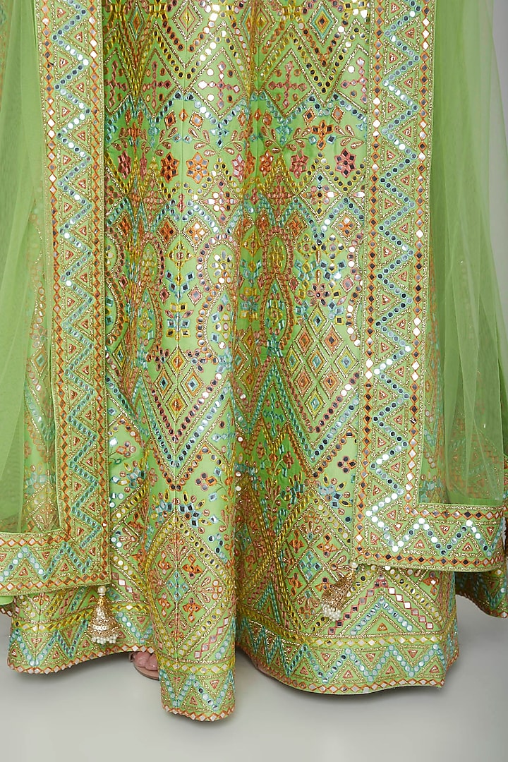 Green Embroidered Wedding Lehenga Set by Nysa & Shubhangi at Pernia's Pop Up Shop