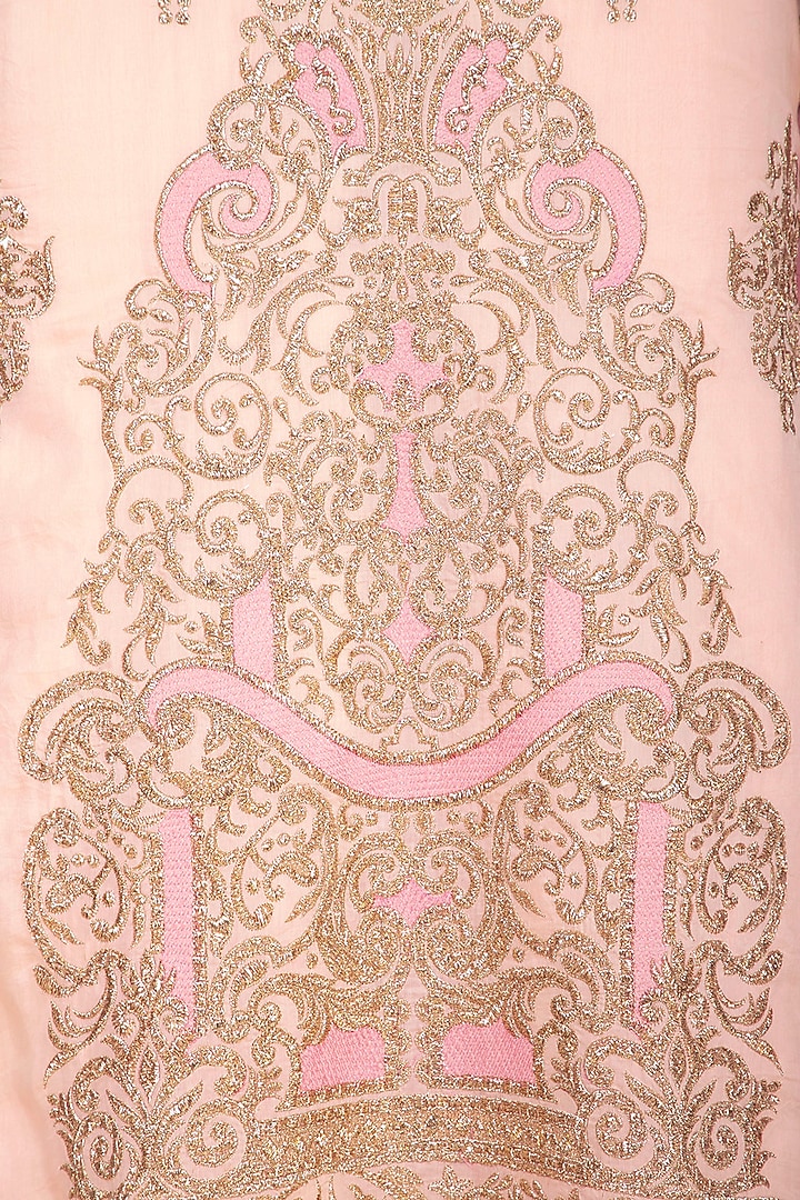 Peach Embroidered Party Wear Sharara Set by Nysa & Shubhangi at Pernia's Pop Up Shop