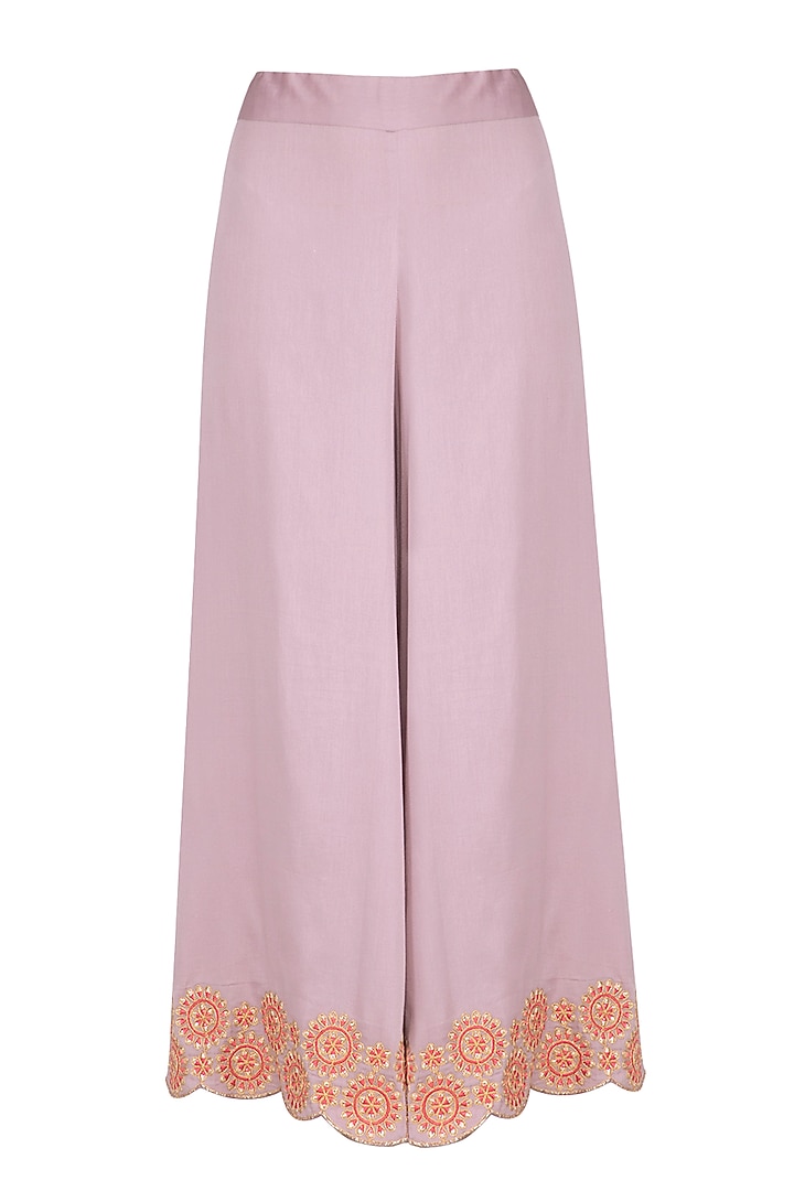 Lilac Embroidered Party Wear Sharara Set by Nysa & Shubhangi at Pernia's Pop Up Shop