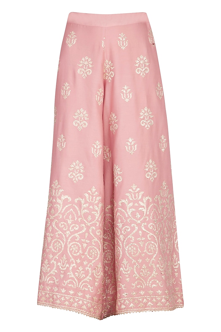 Onion Pink Ghicha Party Wear Sharara Set by Nysa & Shubhangi at Pernia's Pop Up Shop