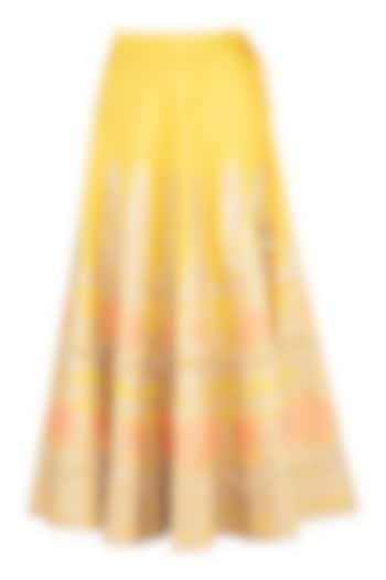 Mustard Embroidered Lehenga Skirt by Nysa & Shubhangi