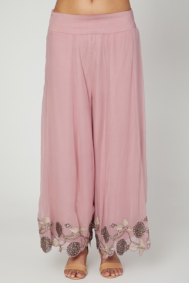 Lilac Pink Embroidered Angrakha Kurta Set by Ose by Jyoti Gupta at Pernia's Pop Up Shop