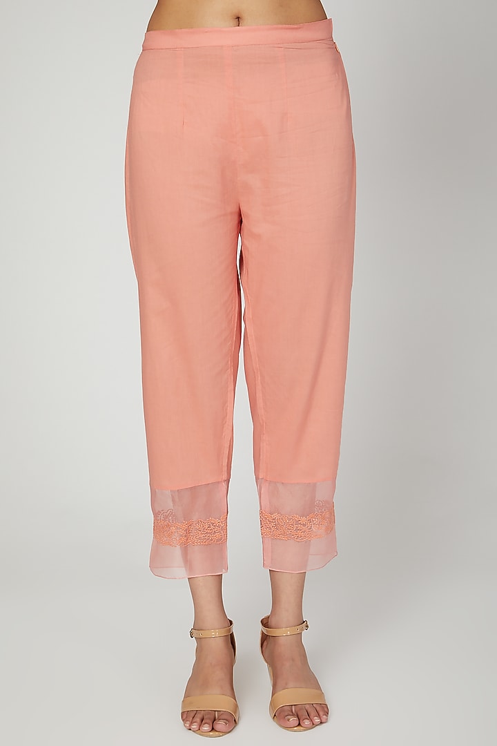 Orange Embroidered Kurta Set by Ose by Jyoti Gupta at Pernia's Pop Up Shop