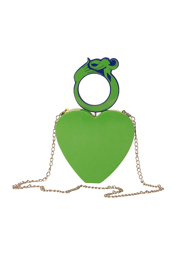 Green Resin Heart Clutch by Oceana