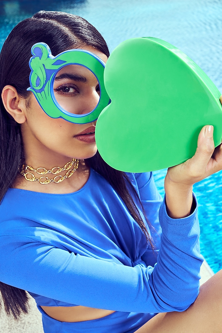 Green Resin Heart Clutch by Oceana at Pernia's Pop Up Shop